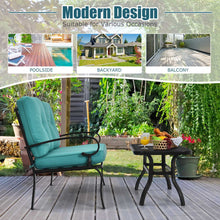 Load image into Gallery viewer, 2PCS Patio Loveseat Bench Table Furniture Set with Cushioned Chair-Turquoise
