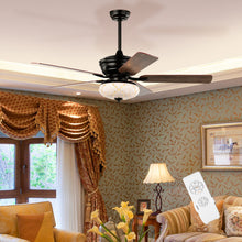 Load image into Gallery viewer, 52 Inch Ceiling Fan with 3 Wind Speeds and 5 Reversible Blades-Black
