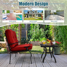Load image into Gallery viewer, 2 Pieces Patio Loveseat Bench Table Furniture Set with Cushioned Chair-Red
