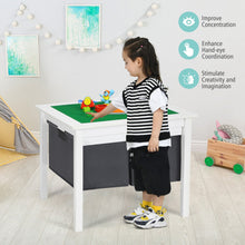 Load image into Gallery viewer, 2-in-1 Kids Double-sided Activity Building Block Table with Drawers-White
