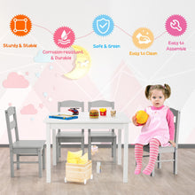 Load image into Gallery viewer, Kids 5 Pieces Table and Chair Set Wooden Children Activity Playroom Furniture Gift-White
