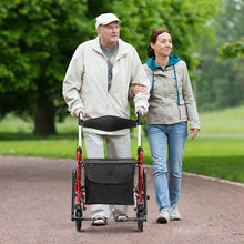 Load image into Gallery viewer, Folding Rollator Walker with 8-inch Wheels and Seat-Red
