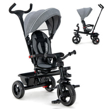 Load image into Gallery viewer, 4-in-1 Baby Tricycle Toddler Trike with Convertible Seat-Gray
