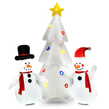 Load image into Gallery viewer, Inflatable Christmas Double Snowmen Decoration with Built-in Rotating LED Lights
