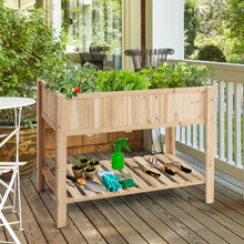 Load image into Gallery viewer, 47 Inch Wooden Raised Garden Bed with Bottom Shelf and Bed Liner

