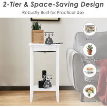Load image into Gallery viewer, Set of 2 Versatile 2-Tier End Table with Storage Shelf-White
