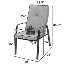 Load image into Gallery viewer, 4 Piece Patio Dining Chairs with High-Back Cushions
