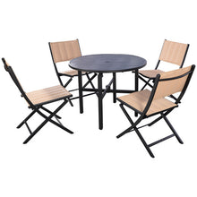 Load image into Gallery viewer, 5 pcs Outdoor Bistro Folding Round Table Chairs
