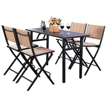 Load image into Gallery viewer, 5 pcs Patio Outdoor Folding Chairs Table

