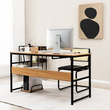 Load image into Gallery viewer, 55 Inch Computer Desk with Tiltable Desktop for Drawing Writing-Natural
