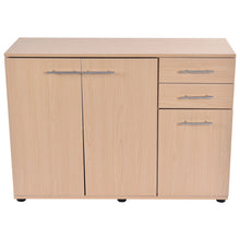 Load image into Gallery viewer, Natural Color Large Storage Cabinet Cupboard with 2 Drawers
