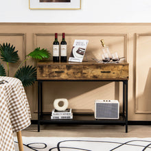Load image into Gallery viewer, 2 Drawers Industrial Console Table with Steel Frame for Small Space-Rustic Brown
