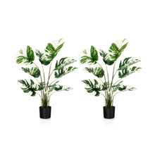 Load image into Gallery viewer, 2 Pack 4 Feet Artificial Monstera Deliciosa Plants for Home Office
