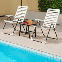 Load image into Gallery viewer, 2 Pieces PP Folding Patio Chaise Lounger with 7-Level Backrest
