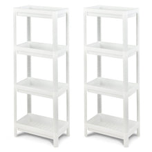 Load image into Gallery viewer, 2 Packs 4-Tier Detachable Slim Storage Cart with Drainage Holes for Small Space-White
