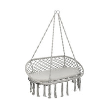 Load image into Gallery viewer, 2 Person Hanging Hammock Chair with Cushion Macrame Swing-Gray
