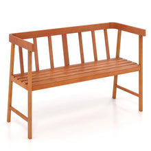 Load image into Gallery viewer, Outdoor Acacia Wood Bench with Backrest and Armrests
