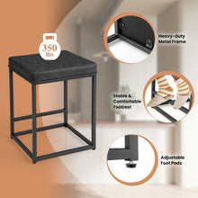 Load image into Gallery viewer, 2 Pieces 24 Inch Bar Stools with Thick PVC Leather Cushion and Footrest-Black
