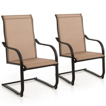 Load image into Gallery viewer, 2 Pieces C-Spring Motion Patio Dining Chairs with Breathable Fabric
