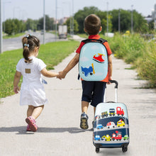 Load image into Gallery viewer, 2 Pieces Kids Carry-on Luggage Set with 12 Inch Backpack-Blue

