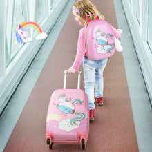 Load image into Gallery viewer, 2 Pieces 18 Inch Kids Luggage Set with 12 Inch Backpack
