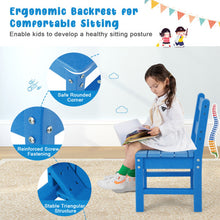 Load image into Gallery viewer, 2 Pieces Kids Learning Chair set with Backrest-Blue
