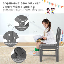 Load image into Gallery viewer, 2 Pieces Kids Learning Chair set with Backrest-Gray
