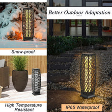 Load image into Gallery viewer, 2 Pieces Solar-Powered Diamond Wicker Floor Lamps with Auto LED Light-Black
