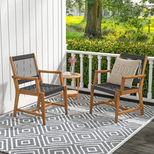 Load image into Gallery viewer, Set of 2 Patio Acacia Wood Dining Chairs with Armrests for Lawn Yard

