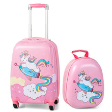 Load image into Gallery viewer, 2 Pieces 18 Inch Kids Luggage Set with 12 Inch Backpack
