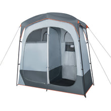 Load image into Gallery viewer, 2 Rooms Oversize Privacy Shower Tent with Removable Rain Fly and Inside Pocket-Gray
