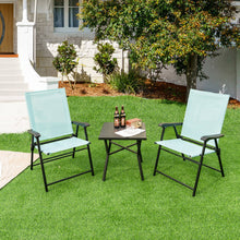 Load image into Gallery viewer, 2 Set of Patio Dining Chair with Armrests and Metal Frame-Light Green
