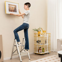 Load image into Gallery viewer, Folding Aluminum 2-Step Ladder with Non-Slip Pedal and Footpads-Silver
