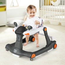 Load image into Gallery viewer, 2-in-1 Foldable Activity Push Walker with Adjustable Height-Dark Gray
