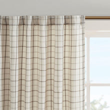 Load image into Gallery viewer, Madison Park Anaheim 100% Polyester Jacquard Rod Pocket And Back Tabs Plaid Panel With Fleece Lining- Natural MP40-6764 By Olliix
