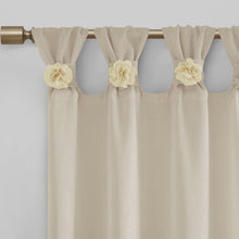 Load image into Gallery viewer, Madison Park Rosette 100% Polyester Floral Embellished Cuff Tab Top Solid Window Panel MP40-6829 By Olliix
