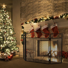 Load image into Gallery viewer, 3-Panel Freestanding Fireplace Screen Folded Fire Doors

