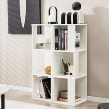 Load image into Gallery viewer, 3-Tier 6 Cube Freestanding Bookcase with Anti-toppling Device-White
