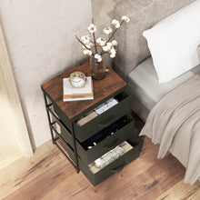 Load image into Gallery viewer, 3-Tier Fabric Nightstand with Sturdy Metal Frame-Black
