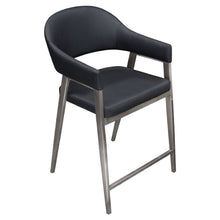 Load image into Gallery viewer, Adele Set of Two Counter Height Chairs in Black Leatherette w/ Brushed Stainless Steel Leg by Diamond Sofa
