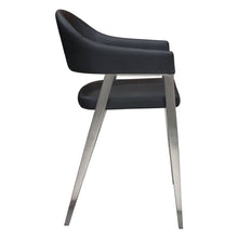 Load image into Gallery viewer, Adele Set of Two Counter Height Chairs in Black Leatherette w/ Brushed Stainless Steel Leg by Diamond Sofa

