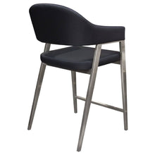 Load image into Gallery viewer, Adele Set of Two Counter Height Chairs in Black Leatherette w/ Brushed Stainless Steel Leg by Diamond Sofa
