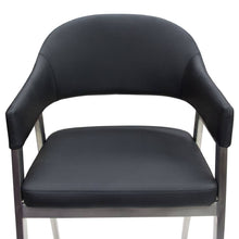 Load image into Gallery viewer, Adele Set of Two Counter Height Chairs in Black Leatherette w/ Brushed Stainless Steel Leg by Diamond Sofa
