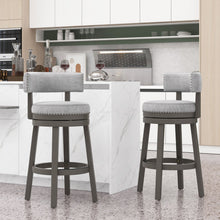 Load image into Gallery viewer, 27/31 Inch Swivel Bar Stool with Upholstered Back Seat and Footrest-31 inches
