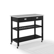 Load image into Gallery viewer, Chloe Stainless Steel Top Kitchen Island/Cart Black/Stainless Steel
