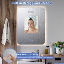 Load image into Gallery viewer, 32 x 24 Inch Shatterproof Wall Mirror with 3-Color Lights and  Anti-Fog Function

