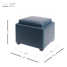 Load image into Gallery viewer, Cameron Square Bonded Leather Storage Ottoman
