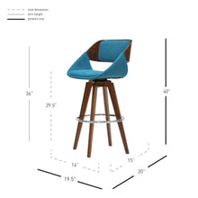 Load image into Gallery viewer, Cyprus Swivel Fabric Bar Stool
