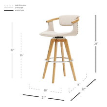 Load image into Gallery viewer, Darwin Fabric Bamboo Counter Stool
