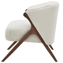 Load image into Gallery viewer, Florence Faux Shearling Fabric Accent Chair Brown Legs
